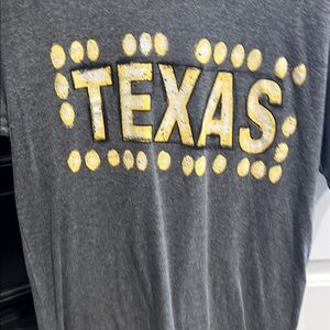 Next Level Apparel Gray and Yellow Polka Dot Accented T-Shirt